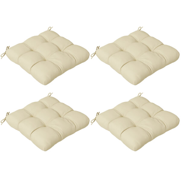 Outsunny Cosy Cushion Quartet: Plush Patio Seating Comfort with Secure Ties, Beige Aosom UK