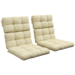 Outsunny Cushion Refresh: Beige Seat & Backrest Set for Patio Chair Comfort Aosom UK