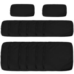 Outsunny Garden Rattan Sofa Cushion Polyester Cover Replacement Outdoor- No Cushion Included, Black Aosom UK