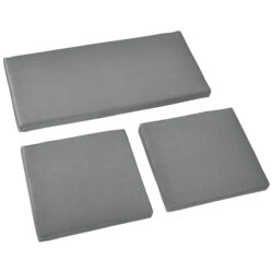 Outsunny Garden Seat Cushion Pads for Rattan Chairs, 3 Piece Patio Furniture Cushions, Dark Grey Aosom UK