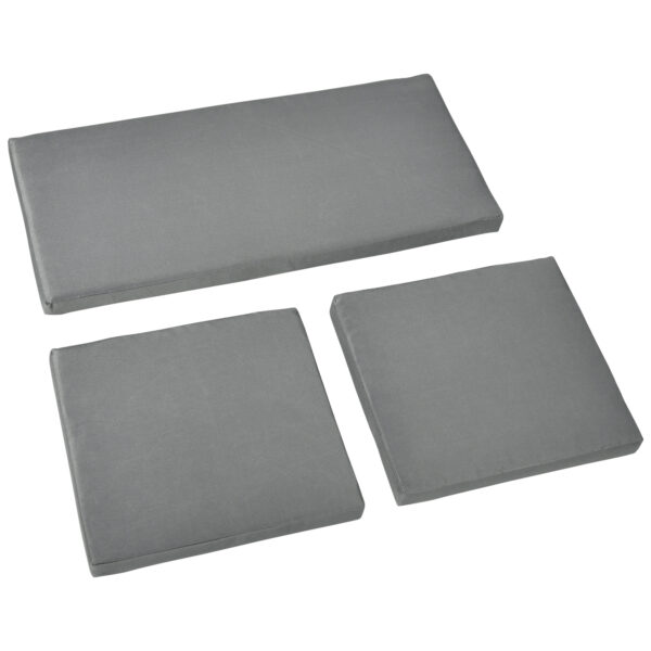 Outsunny Garden Seat Cushion Pads for Rattan Chairs, 3 Piece Patio Furniture Cushions, Dark Grey Aosom UK
