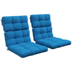 Outsunny Garden Seating Comfort: Plush Turquoise Cushions with Backrest Ties for Patio Bliss Aosom UK