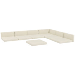 Outsunny Outdoor Replacement Seat Cushions for Rattan Furniture, 7 Seat Cushions and 7 Back Cushions for Patio Conversation Set