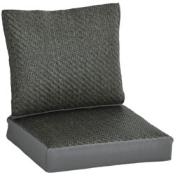 Outsunny Patio Chair Cushion Refresh: 2-Piece Back and Seat Set in Fabric & PE Rattan, Grey Aosom UK