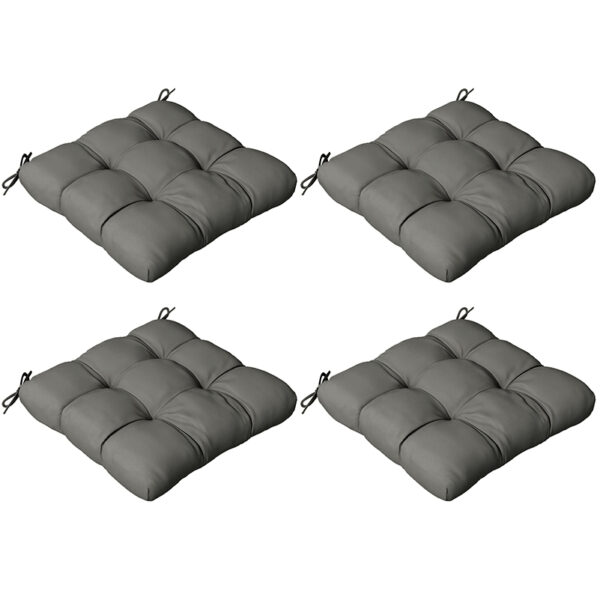 Outsunny Patio Chair Cushion Set: 4-Piece Tied Seat Pads for Indoor & Outdoor Seating, Charcoal Grey Comfort Aosom UK