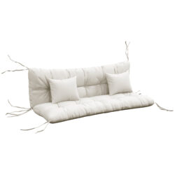 Outsunny Patio Chair Cushion Set with Back and Seat Cushions, 4-Piece, Ties Included, White Aosom UK