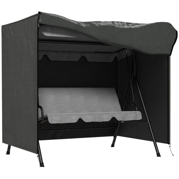Outsunny Patio Swing Chair Cover 600D Oxford, Waterproof Anti-UV Outdoor Furniture Rain Protector, Dark Grey, 177L x 114W x 152H cm