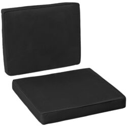 Outsunny Rattan Sofa Chair Cushion Set, 2 Piece, 1 Seat Pad and 1 Back Pillow, for Indoor and Outdoor Use, Black Aosom UK