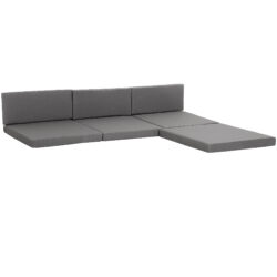 Outsunny Replacement Cushion Pads for Rattan Furniture, 7 Piece Set for Patio Conversation Sets, Lightweight, Grey Aosom UK