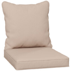 Outsunny Replacement Cushion Set for Patio Chair, Indoor Outdoor Back and Seat Pillow, Beige