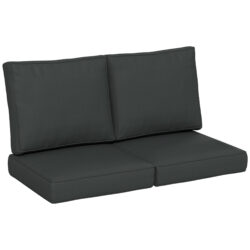 Outsunny Replacement Cushion Set for Patio Chairs, 3-Piece Back and Seat Pillows, Indoor Outdoor Use, Charcoal Grey Aosom UK