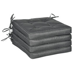 Outsunny Replacement Garden Seat Cushion, 40 x 40cm, Comfortable with Ties for Dining Chairs, Grey Aosom UK