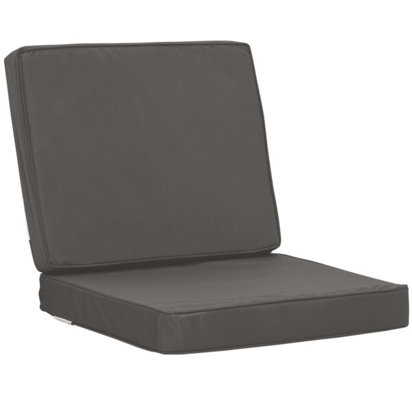 Outsunny Set of 2 Garden Seat and Back Cushion Set, Replacement Cushions for Outdoor Furniture w/ Seat Cushion & Back Cushion, Dark Grey Aosom UK