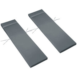 Outsunny Set of 2 Sun Lounger Cushions, Replacement Cushions for Rattan Furniture with Ties, 196 x 55 cm, Dark Grey Aosom UK