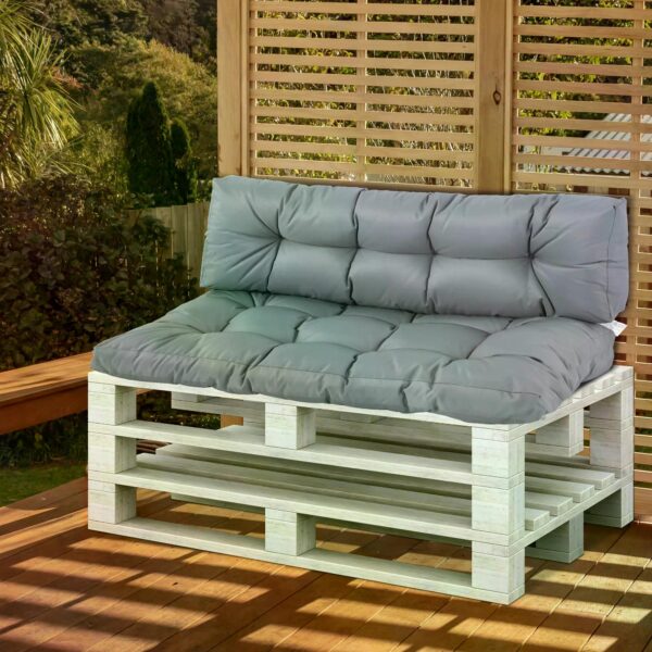 Outsunny Tufted Pallet Cushions: Cosy Indoor/Outdoor Seating, Dark Grey Hue Aosom UK