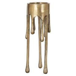 Richmond Interiors Lorin Brushed Gold Candle Holder - Small