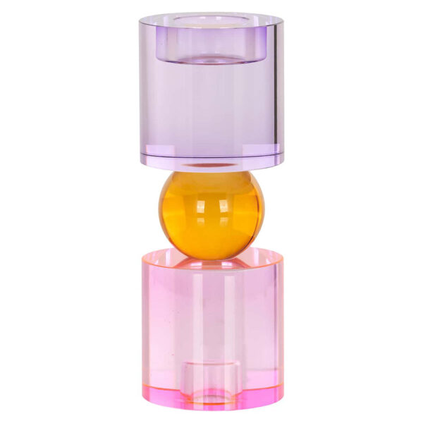 Richmond Interiors Zahra Pink Crystal Candle Holder - Large