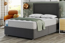 Sealy Advantage Classic Mattress + Premium Divan Bed, Charcoal Grey, No Storage, Single