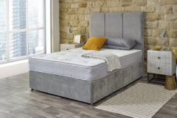 Shire Bed Company Ortho Backcare Mattress + Premium Divan Bed, Charcoal Grey, No Storage, Single