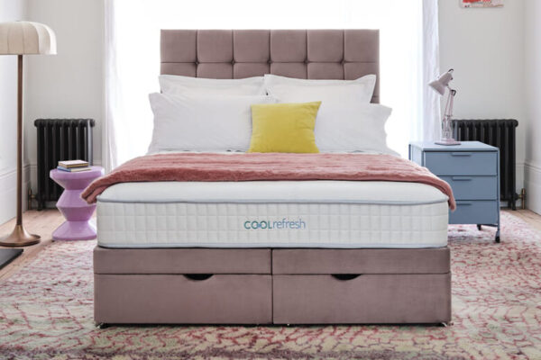 Sleepeezee Cool Refresh 1600 Memory Hybrid Mattress + Premium Divan Bed, Charcoal Grey, No Storage, Single