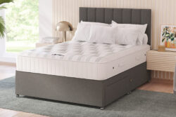 Sleepeezee Diamond Ortho Mattress + Premium Divan Bed, Charcoal Grey, No Storage, Single