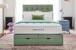 Sleepeezee Graphite Echo 2300 Memory Hybrid Mattress + Premium Divan Bed, Charcoal Grey, No Storage, Single