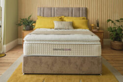 Sleepeezee Graphite Echo 4700 Memory Hybrid Mattress + Premium Divan Bed, Charcoal Grey, No Storage, Single