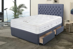 Sleepeezee Opulent Wool Pillow Top Mattress + Premium Divan Bed, Charcoal Grey, No Storage, Single