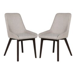 Acton Natural Fabric Dining Chairs In Pair