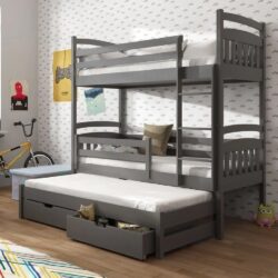 Aiken Wooden Bunk Bed With Bonnell Mattress In Graphite