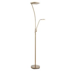 Alassio Glass LED Floor Lamp In Antique Brass