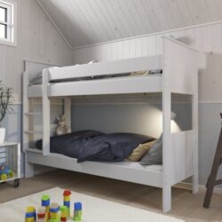 Albia Wooden Small Children Bunk Bed In White