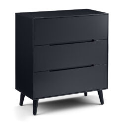 Alicia - 3 Drawer Chest - Grey - Wooden - Happy Beds