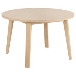Alisto Wooden Extending Dining Table Round In Oak White