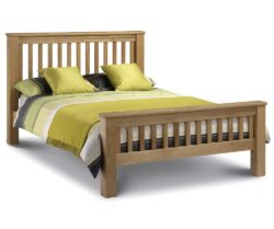 Amsterdam - Double - Solid Oak Wooden Bed Frame - High Foot End - Double - Happy Beds