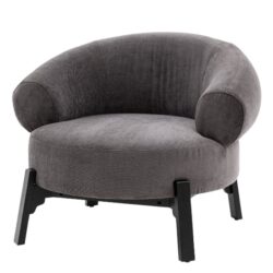 Arica Fabric Armchair With Wooden Frame In Stone