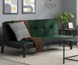 Aurora - 2 Seater Sofa Bed - Green -Velvet - Happy Beds