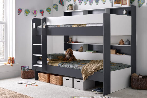 Ava Kids Storage Bunk Bed, Bedmaster_White, Pull Out Storage Drawer, One Size