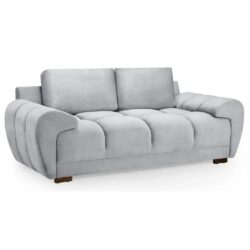 Aztec Plush Velvet 2 Seater Sofa In Grey