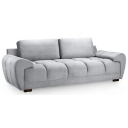 Aztec Plush Velvet 3 Seater Sofa In Grey