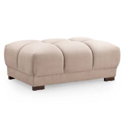 Aztec Plush Velvet Foot Stool In Mocha