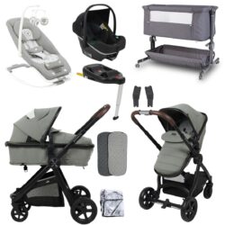BabyLo Panorama XTi Premium Travel System & Starter Nursery Bundle including Isofix Base 2, Fern Green