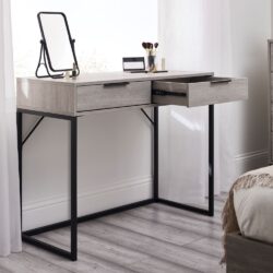 Bali Grey Oak 2 Drawer Wooden Dressing Table & Desk