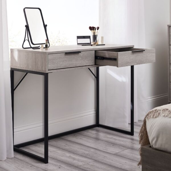 Bali Grey Oak 2 Drawer Wooden Dressing Table & Desk