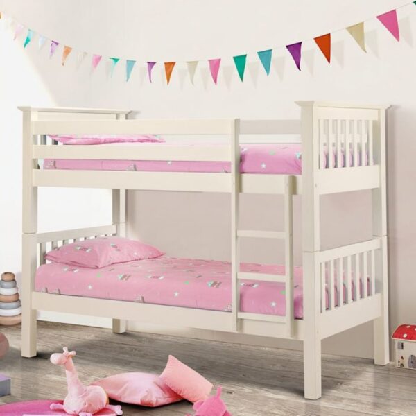 Ballari Wooden Bunk Bed With White