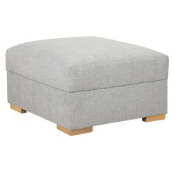 Benton Fabric Foot Stool In Silver