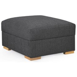 Benton Fabric Foot Stool In Slate
