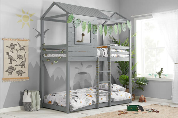 Birlea Adventure Grey Kids Bunk Bed, Single