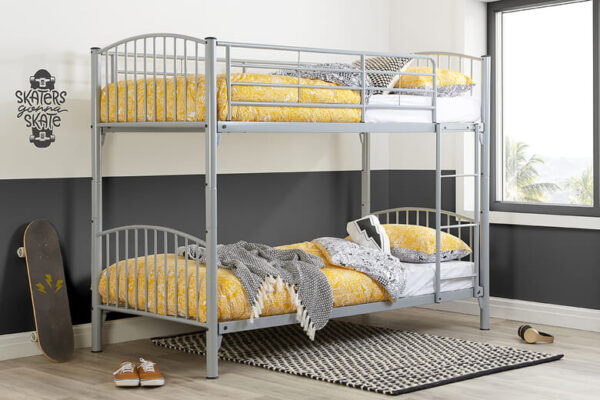 Birlea Corfu Metal Kids Bunk Bed, Single Bunk Bed