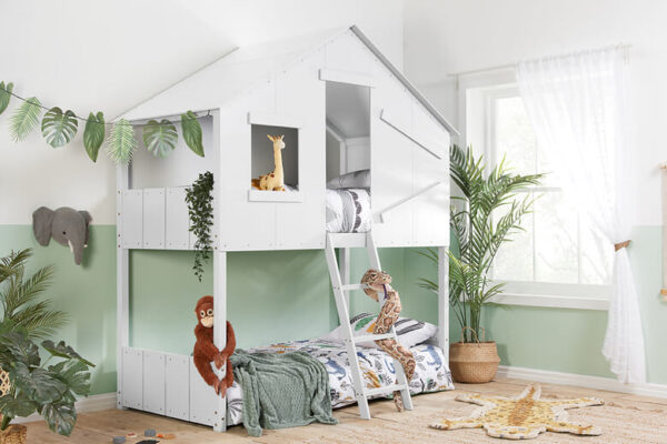 Birlea Safari Kids Bunk Bed, Birlea_White Coated Pine, One Size